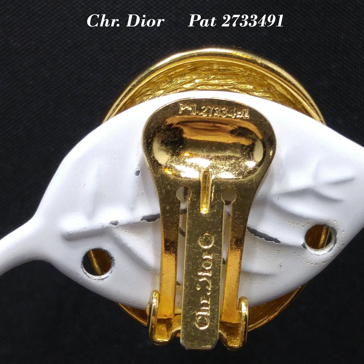 Vintage Christian Dior Pave Clear Rhinestone Clip Earrings, Gold Plated, 1980s