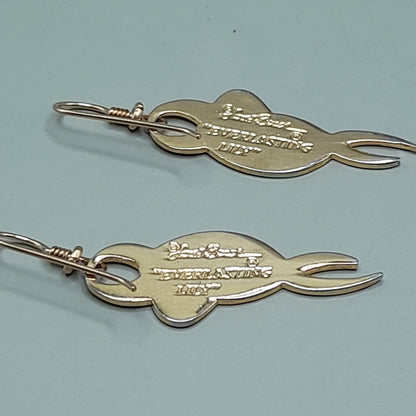 Vintage Laurel Burch "Everlasting Lily" Earrings, Gold Plated