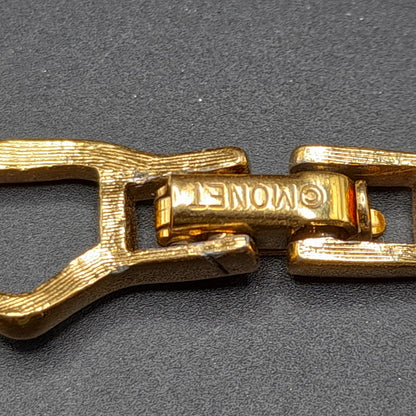 Vintage Monet Unique Link Choker Necklace, Gold Plated, 1960s Vintage Jewelry