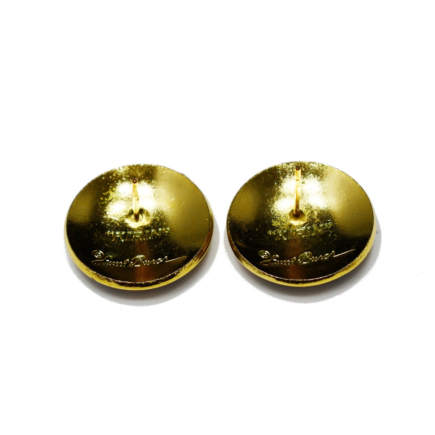 Laurel Burch "Kirin" Cloisonne Earrings, Gold Plated, 1980s Vintage Jewelry