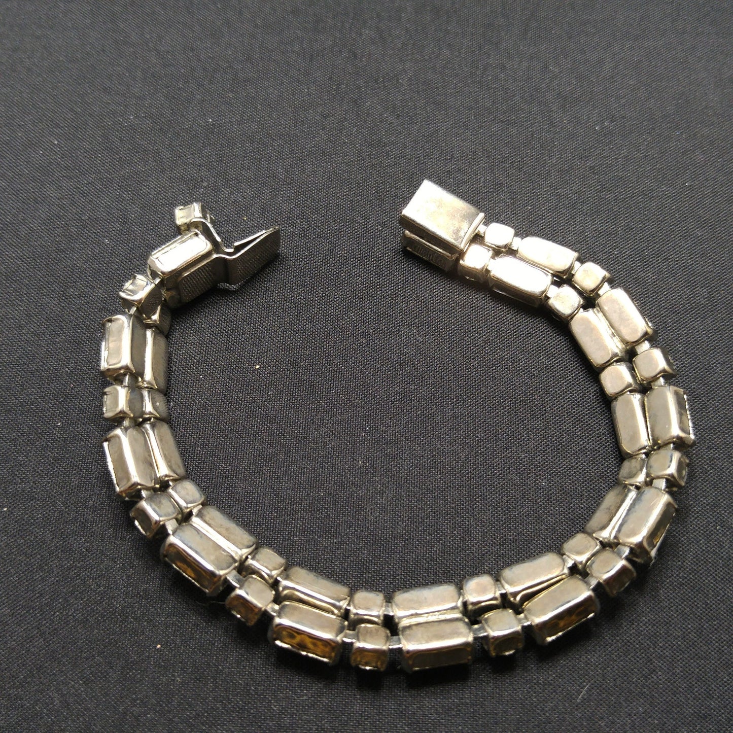 Vintage Weiss Earrings Bracelet & Necklace, Clear Rhinestones, Rhodium Plated