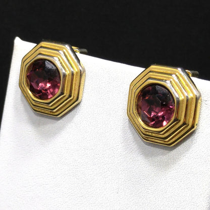 Vintage Christian Dior Purple Rhinestone Clip Earrings, Gold Plated