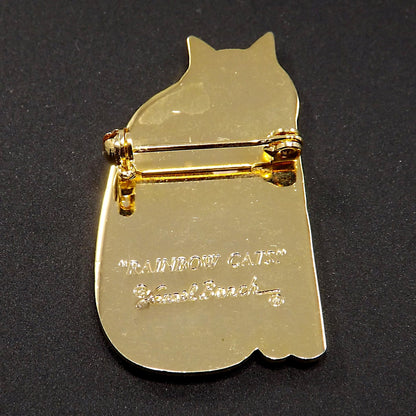 Laurel Burch "Rainbow Cats" Brooch, 1980s Vintage Jewelry