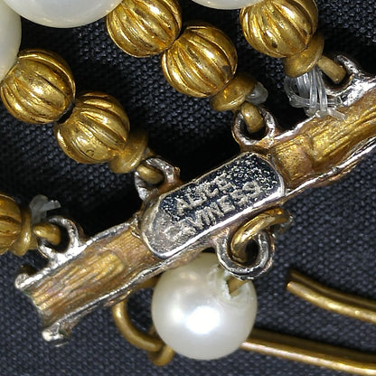 Alice Caviness Necklace & Bracelet Set, Aurora Borealis Crystal Faux Pearl Beads, 1960s Vintage Jewelry