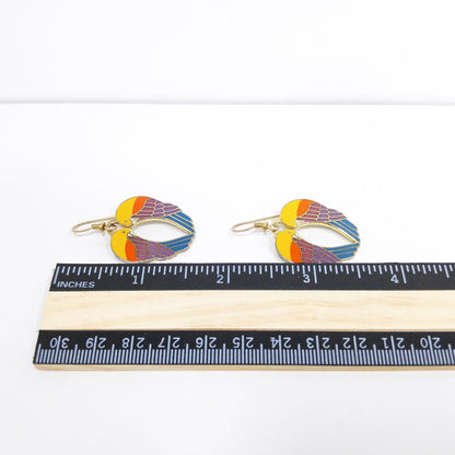 Vintage Laurel Burch "Song Sparrows" Earrings, Gold Plated, 1980s