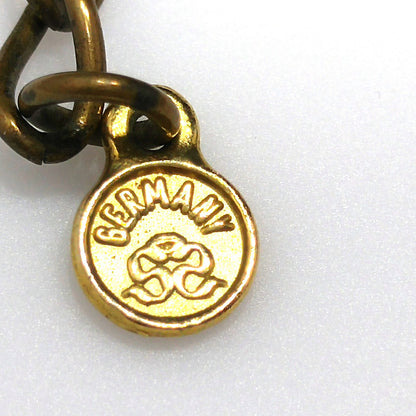 Vintage 1990s Germany Blue Crystal Rhinestone Necklace Gold Tone Choker