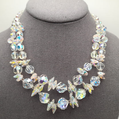 Vendome Aurora Borealis Crystal Necklace, Two Strands