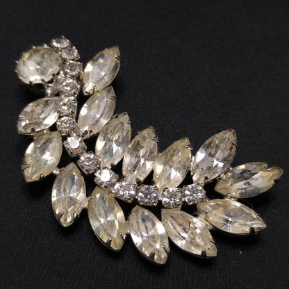 Weiss Clear Floral Spray Brooch, Wedding Jewelry, 1960s Vintage Jewelry
