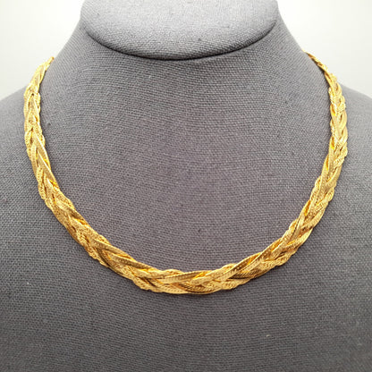 Vintage Lady Remington (LR) Four Strands Braided Chain 18 Inch Necklace