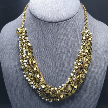 Catherine Popesco France Multi-Strand Necklace Faux Pearls & Crystal 1990s