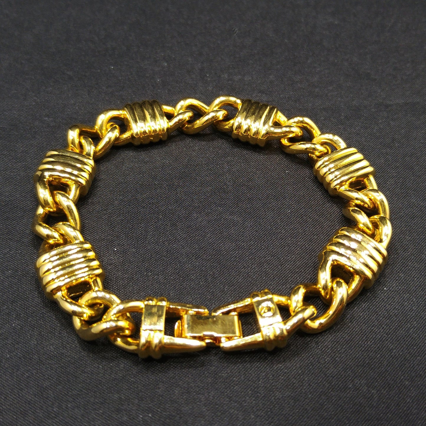 Vintage Swarovski Gold Plated Bracelet – Swan Logo, Red Blue Purple Crystals – 1980s