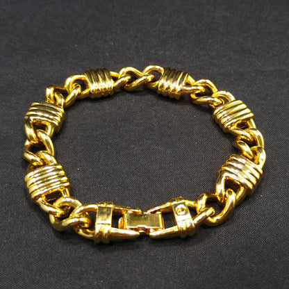 Vintage Swarovski Gold Plated Bracelet – Swan Logo, Red Blue Purple Crystals – 1980s