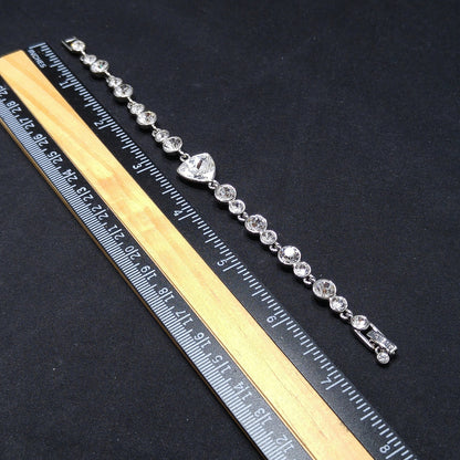 Vintage Givenchy Bracelet – Clear Rhinestone Links, Rhodium Plate, 1990s