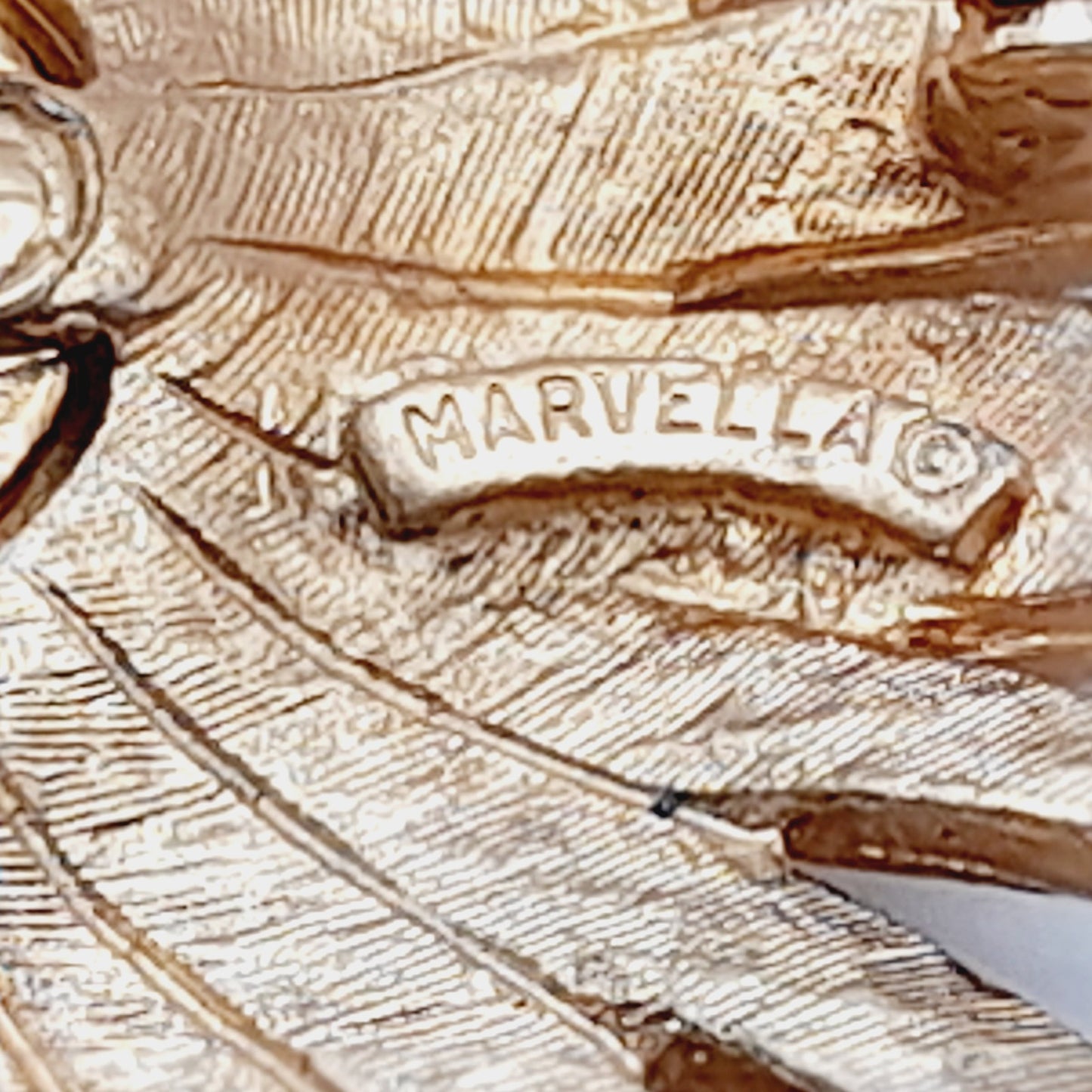 Vintage Marvella Signed Sunflower Brooch - 2 3/4 Inches, Gold Plated
