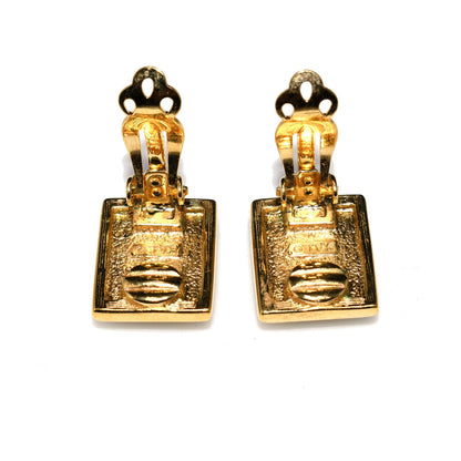 S.A.L. Swarovski Purple Crystal Small Clip Earrings, Gold Plated, Austrian Crystal, 1970s Vintage Jewelry