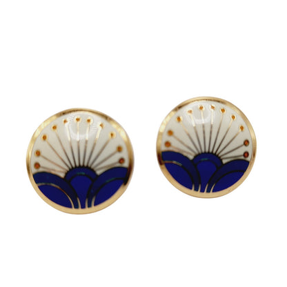 Laurel Burch "Kirin" Post Earrings, Vintage 1980s Enamel Earrings, Gold Plated Designer Jewelry, Retro Artistic Statement Earrings