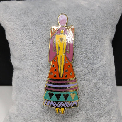 Laurel Burch "Mother and Child" Brooch, 1980s Vintage, Gold Plated