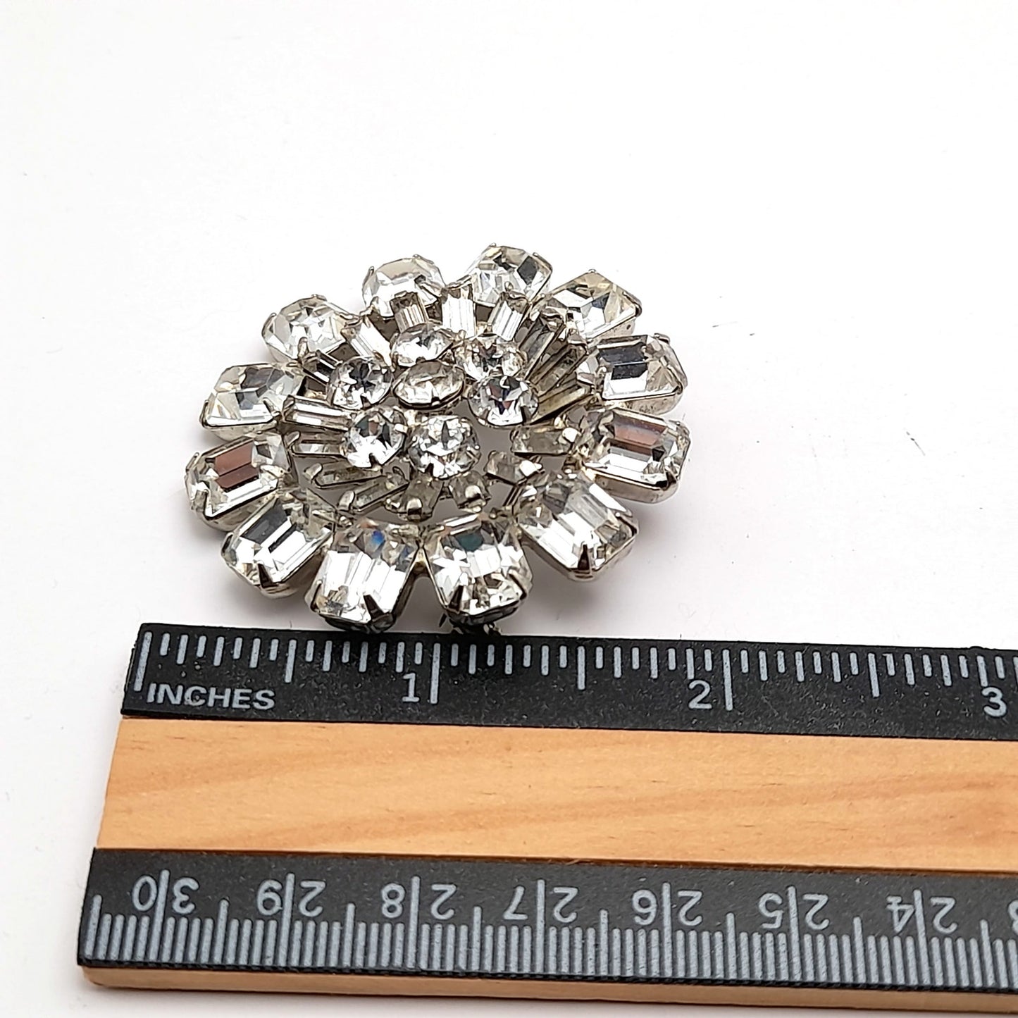 Vintage WEISS Clear Crystal Rhinestone Wedding Brooch