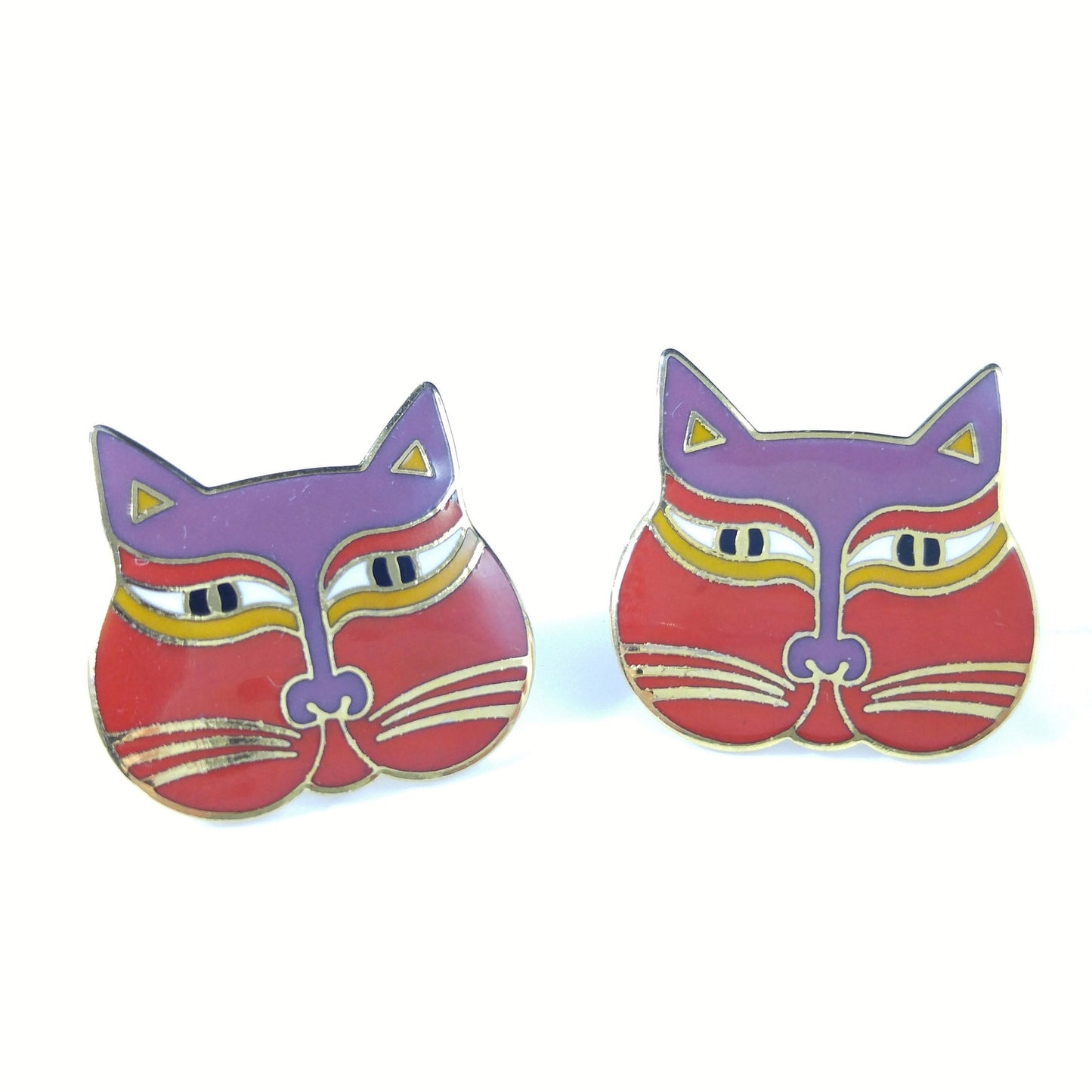 Laurel Burch "Siamese Cats" Post Earrings, 1980s Vintage Jewelry