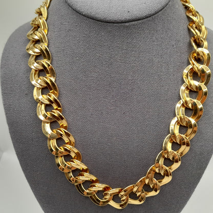 Vintage 1980s MONET Double Curb Chunky Chain Necklace, 20 Inches