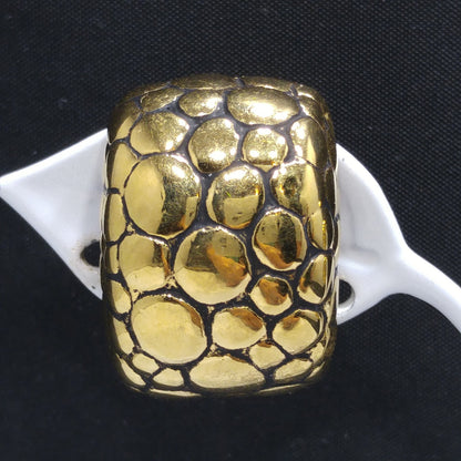 Givenchy Snake Skin Design Clip Earrings, Gold Plated, 1980s Vintage Jewelry