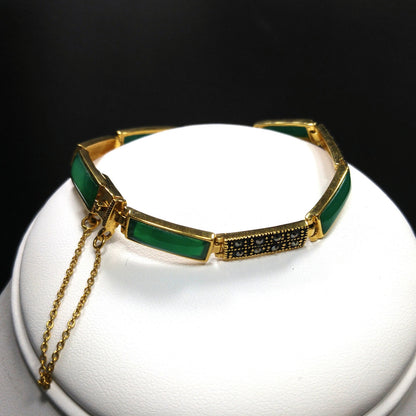 Vintage 14K Gold Plated Gemstone Jewelry: Necklace, Bracelet, Post Earrings, 1990s Vintage Jewelry