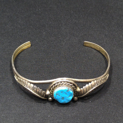 Navajo S. Dickens Cuff Bracelet, Sterling Silver Gemstone, Vintage Jewelry