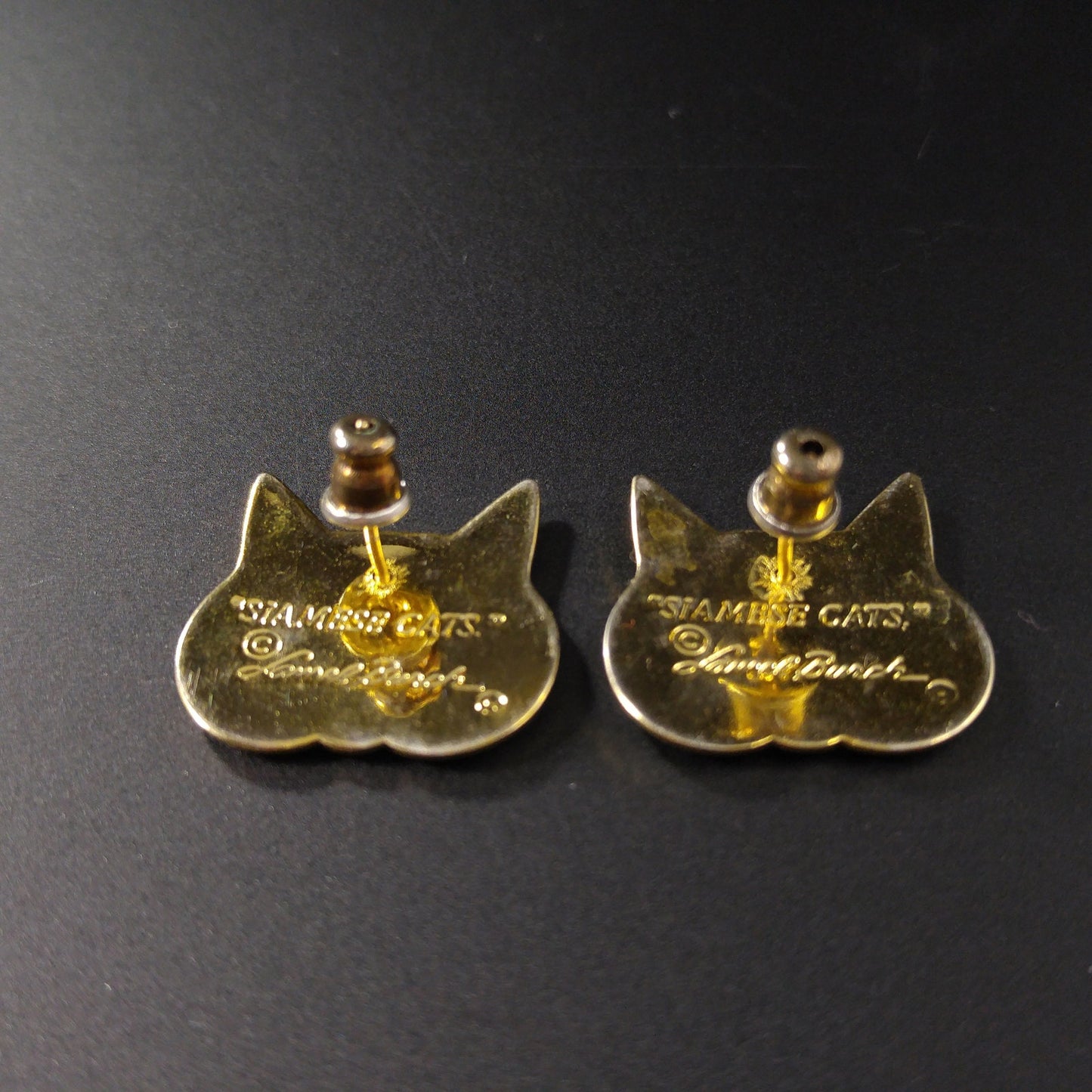 Laurel Burch "Siamese Cats" Post Earrings, 1980s Vintage Jewelry