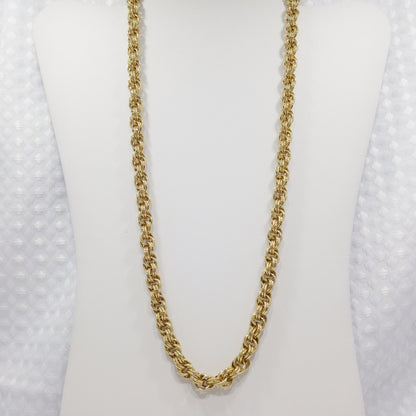 Trifari TM Rolo Rope Chain Necklace, Gold Plated, 1990s Vintage Jewelry