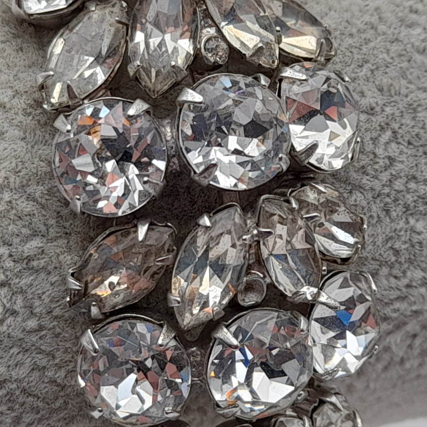 Vintage Eisenberg Ice Wide Rhinestone Bracelet | 1950s Bridal Statement