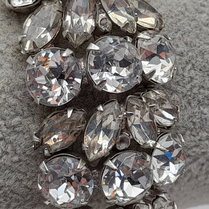 Vintage Eisenberg Ice Wide Rhinestone Bracelet | 1950s Bridal Statement