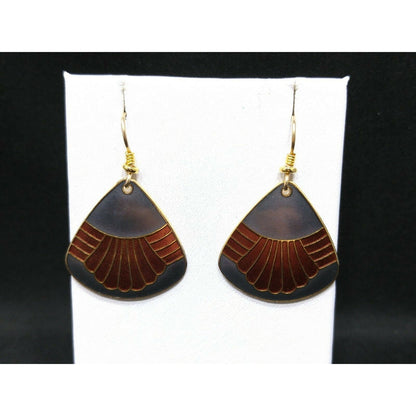Laurel Burch Waterfall Design Earrings, Gold Plated, 1980s Vintage Jewelry