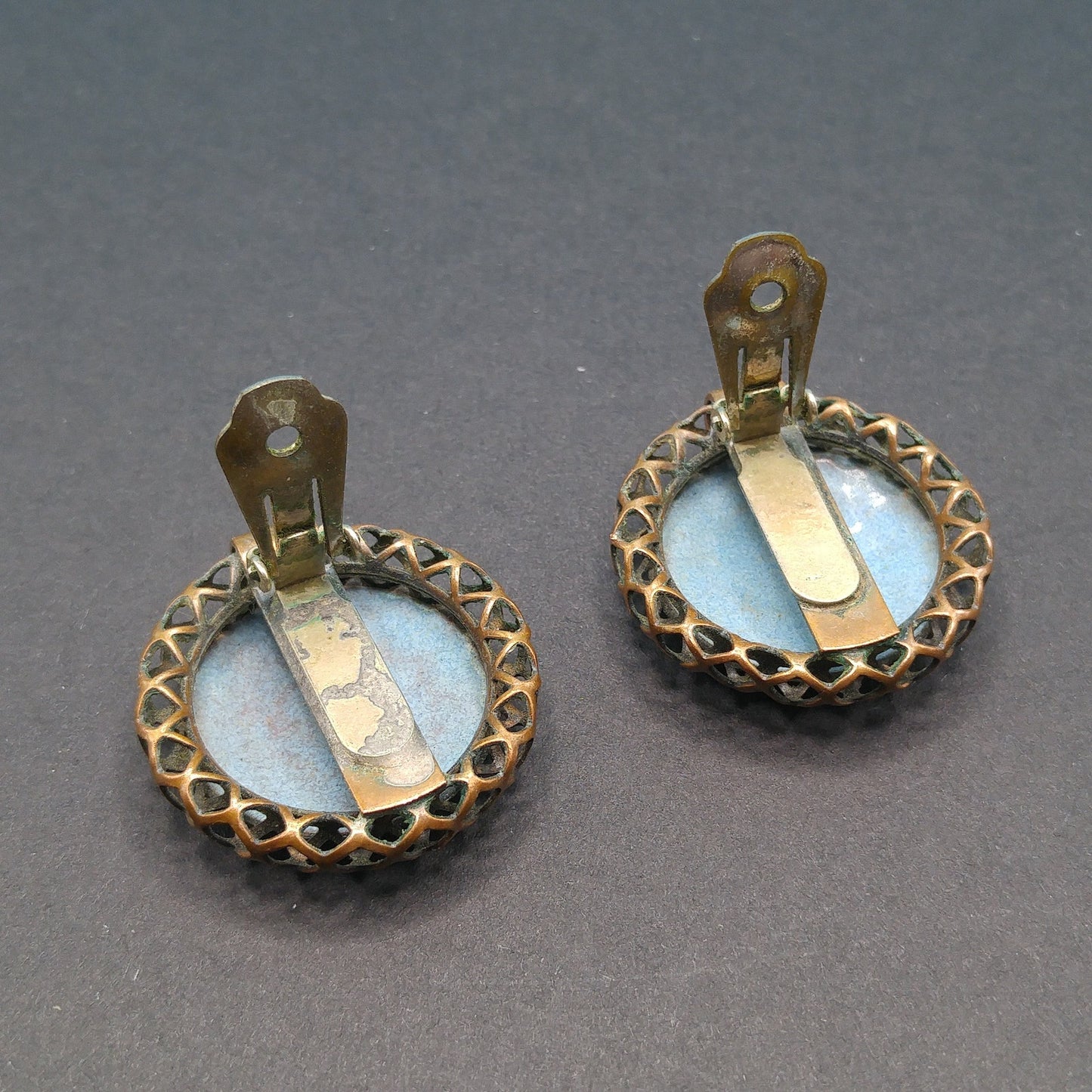 Vintage Matisse Enamel Copper Earrings 1950s 1960s Mid-Century Modern Signed