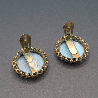 Vintage Matisse Enamel Copper Earrings 1950s 1960s Mid-Century Modern Signed
