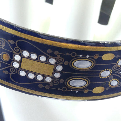 Michaela Frey Wide Enamel Bangle Bracelet, Made in Austria, 1970s Vintage Jewelry