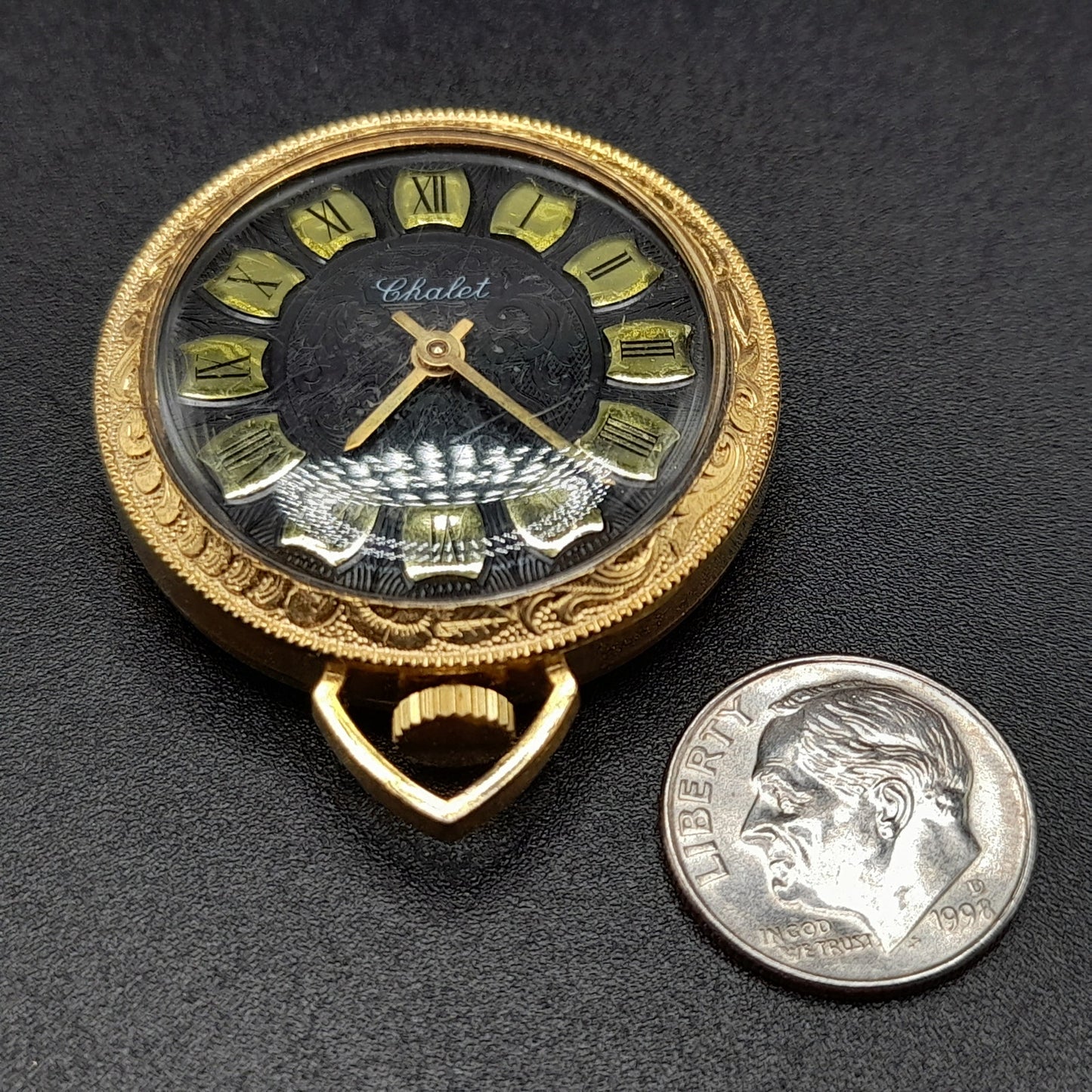 Vintage Chalet Watch Pendant, Runs, Wind-up, Swiss Made, Working