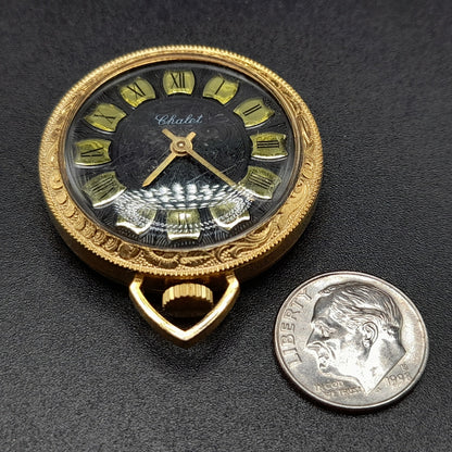 Vintage Chalet Watch Pendant, Runs, Wind-up, Swiss Made, Working