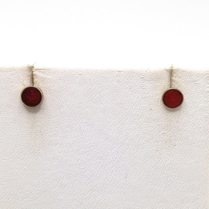 Laurel Burch Red Floral Post Earrings, Two Earrings in One, Gold Plated, 1980s Vintage Jewelry