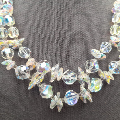 Vendome Aurora Borealis Crystal Necklace, Two Strands