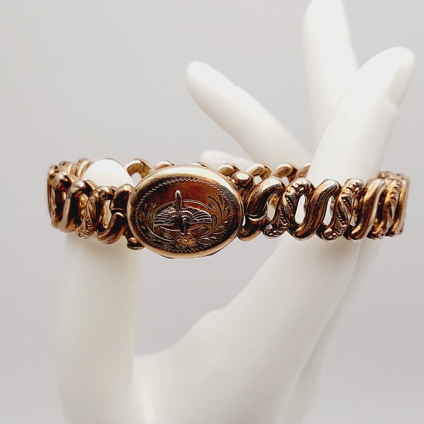 Vintage La Mode Locket Expansion Bracelet, 12K Gold-Filled Sweetheart Jewelry