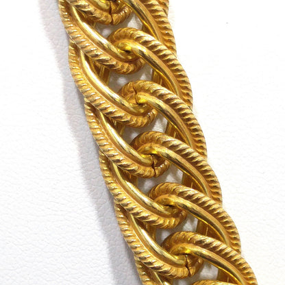 Miriam Haskell Gold Plated Chain Necklace, Large Links, 57 Inches, 1950s Vintage Jewelry