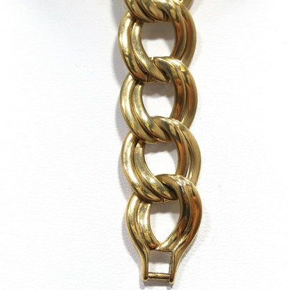 Monet Wide Link Necklace Bracelet Set, Double Links, 1980s Vintage Jewelry