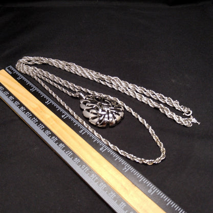 Crown Trifari Pendant Long Necklace, Layered Look, 1960s Vintage Jewelry