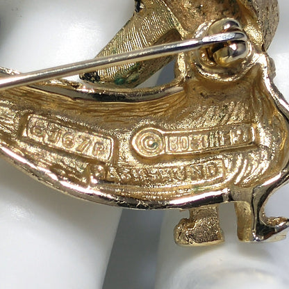 Boucher Dachshund Dog Brooch, Number 8167P, 1960s Vintage Jewelry