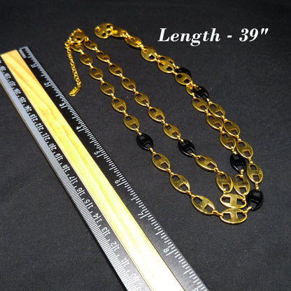 Jackie Kennedy Replica Necklace – Camrose & Kross JBK Gold Black Enamel Links, 1990s