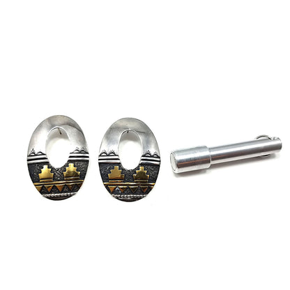 Thomas Singer Sterling Earrings, Navajo Post Silver, 1980's Vintage Jewelry