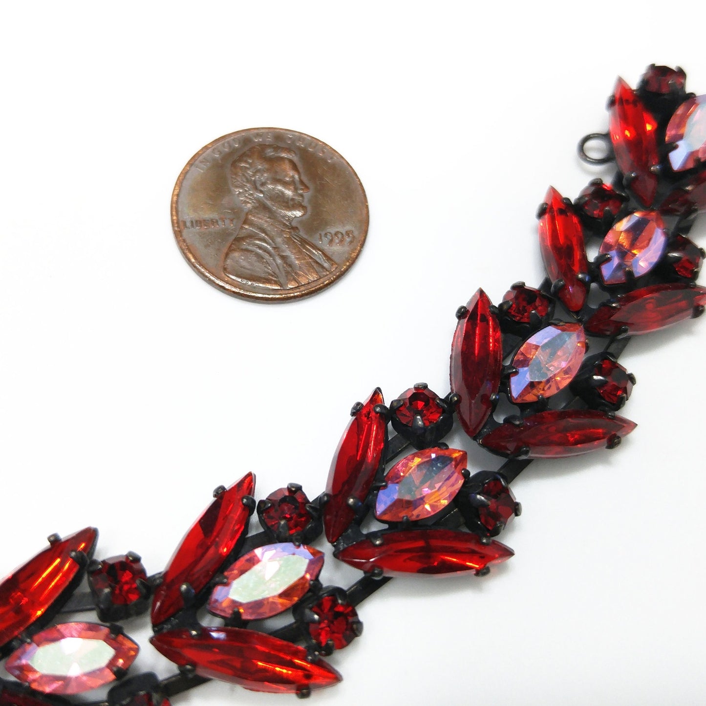 Regency Jewels Red & Pink Japanned Bracelet, 1970s Vintage Jewelry