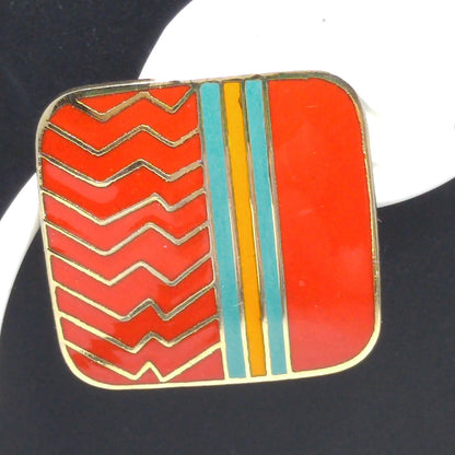 Laurel Burch "Ahktar" Post Earrings, Gold Plated, 1980s Vintage Jewelry