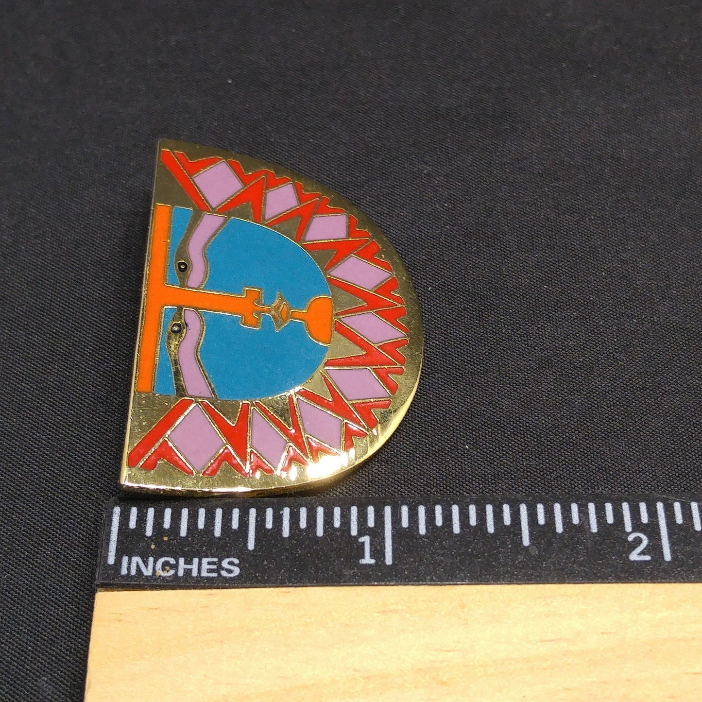 Laurel Burch "Sunface" Brooch, Snake Eyes, Gold Plated, 1980s Vintage Jewelry