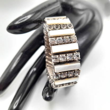 Vintage Mother of Pearl Expansion Bracelet, Rare Design, 1950s